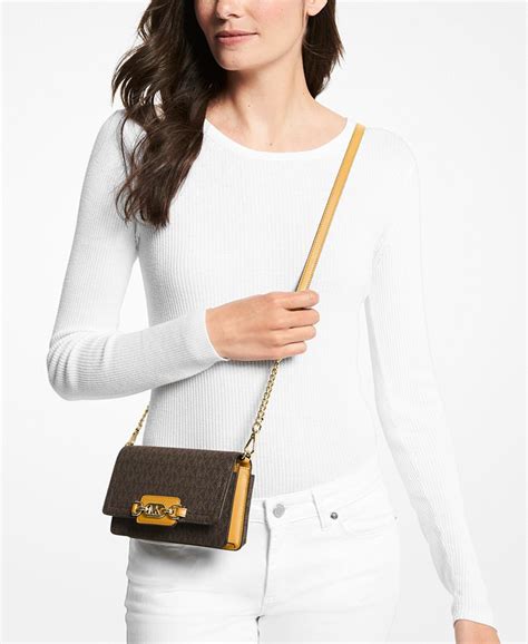 michael michael kors signature heather chain crossbody|Michael Kors Logo Heather Chain Crossbody .